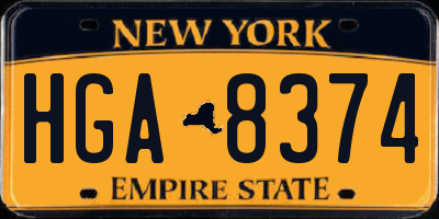 NY license plate HGA8374