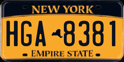 NY license plate HGA8381