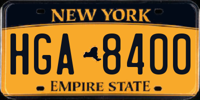 NY license plate HGA8400