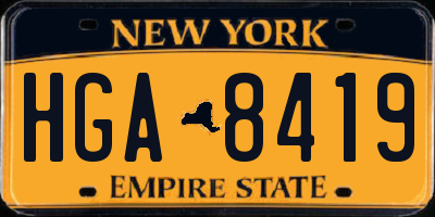 NY license plate HGA8419