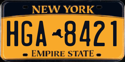 NY license plate HGA8421