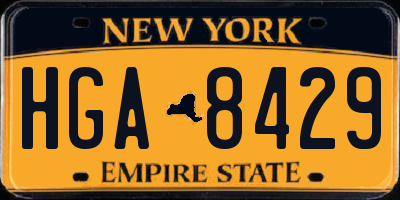 NY license plate HGA8429