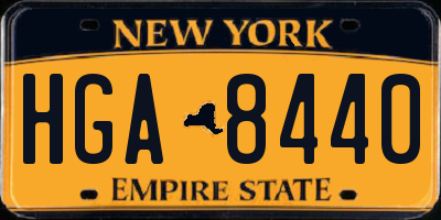 NY license plate HGA8440