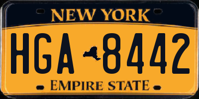 NY license plate HGA8442