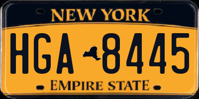 NY license plate HGA8445