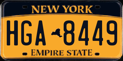 NY license plate HGA8449