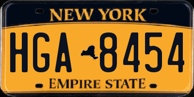 NY license plate HGA8454