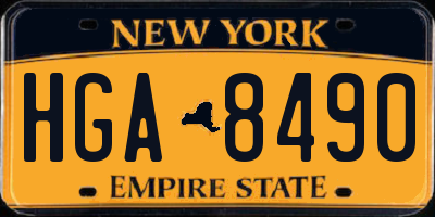 NY license plate HGA8490