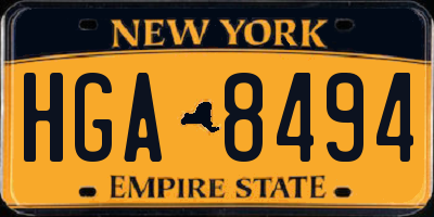 NY license plate HGA8494
