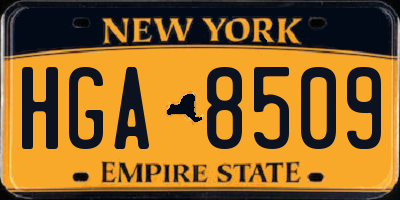 NY license plate HGA8509