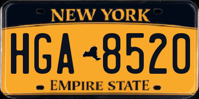 NY license plate HGA8520