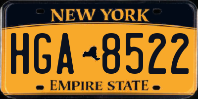 NY license plate HGA8522