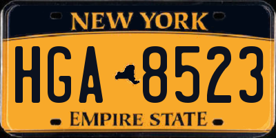 NY license plate HGA8523