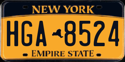 NY license plate HGA8524