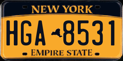 NY license plate HGA8531