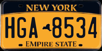 NY license plate HGA8534