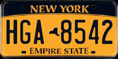 NY license plate HGA8542