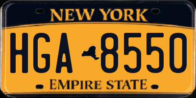 NY license plate HGA8550