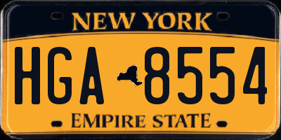 NY license plate HGA8554