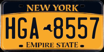 NY license plate HGA8557