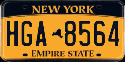 NY license plate HGA8564