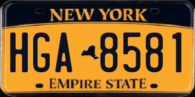 NY license plate HGA8581