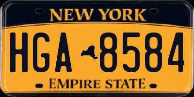 NY license plate HGA8584