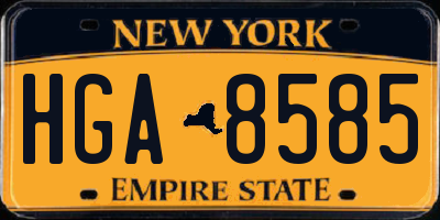 NY license plate HGA8585