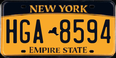 NY license plate HGA8594