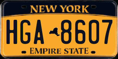 NY license plate HGA8607