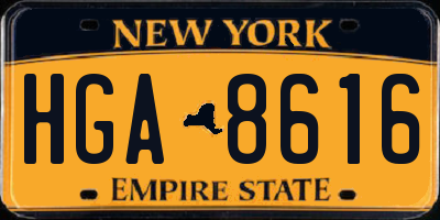 NY license plate HGA8616