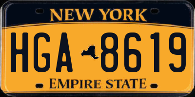 NY license plate HGA8619