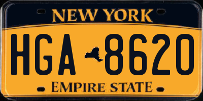 NY license plate HGA8620