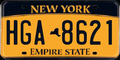 NY license plate HGA8621