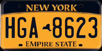 NY license plate HGA8623
