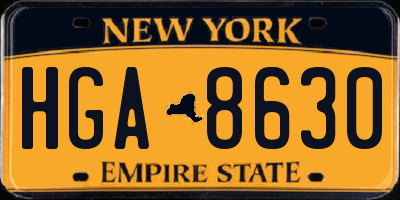 NY license plate HGA8630