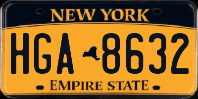 NY license plate HGA8632