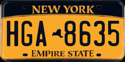 NY license plate HGA8635