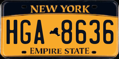 NY license plate HGA8636