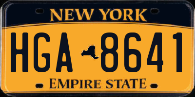 NY license plate HGA8641