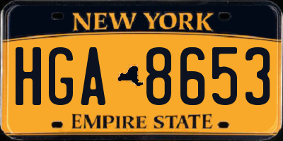 NY license plate HGA8653