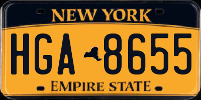 NY license plate HGA8655