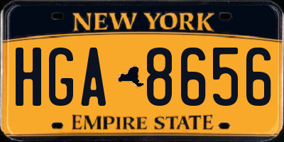 NY license plate HGA8656