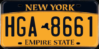 NY license plate HGA8661