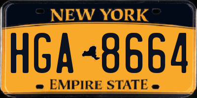 NY license plate HGA8664