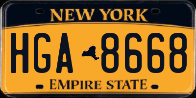 NY license plate HGA8668