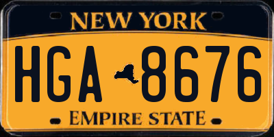 NY license plate HGA8676