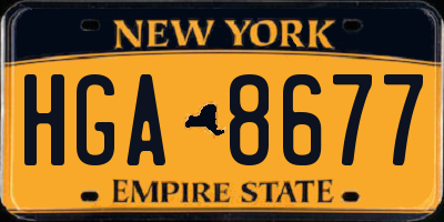 NY license plate HGA8677