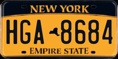 NY license plate HGA8684