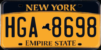 NY license plate HGA8698